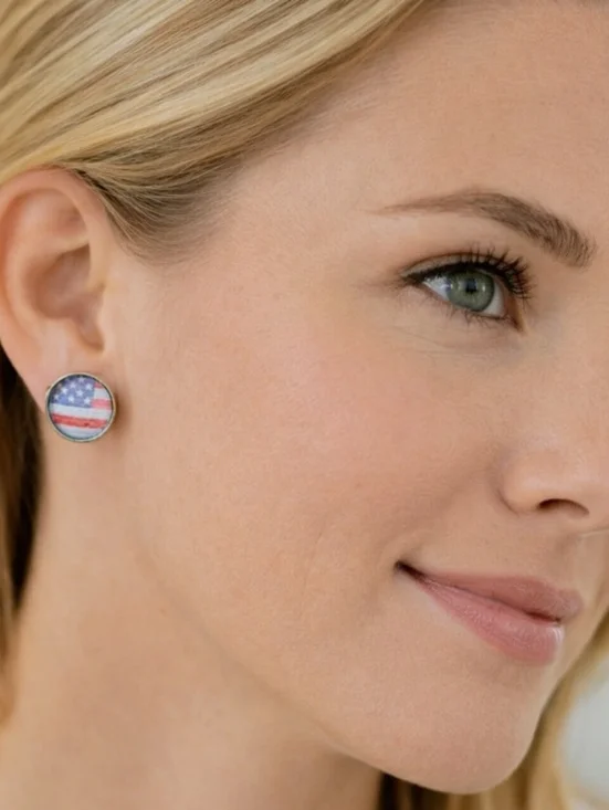 patriotic 4th of july earrings - Picture 3 of 6